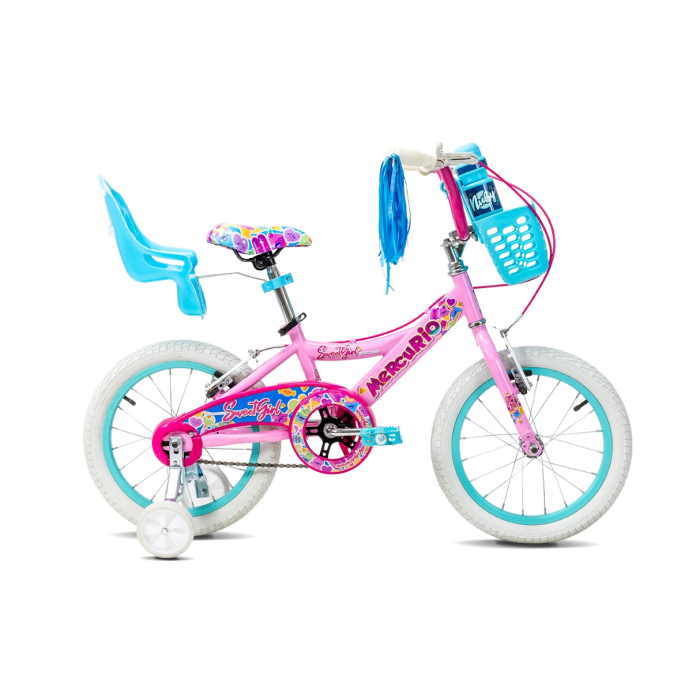 Bicicleta R.16 Mercurio Sweet Girl c/canasta y porta bebé